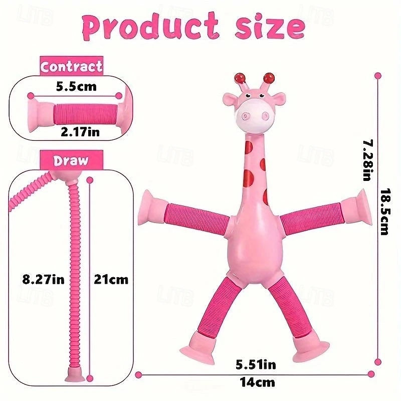 Suction Cup Pop Tube Giraffe Toys-4pcs & Dreamy Playful Daisies