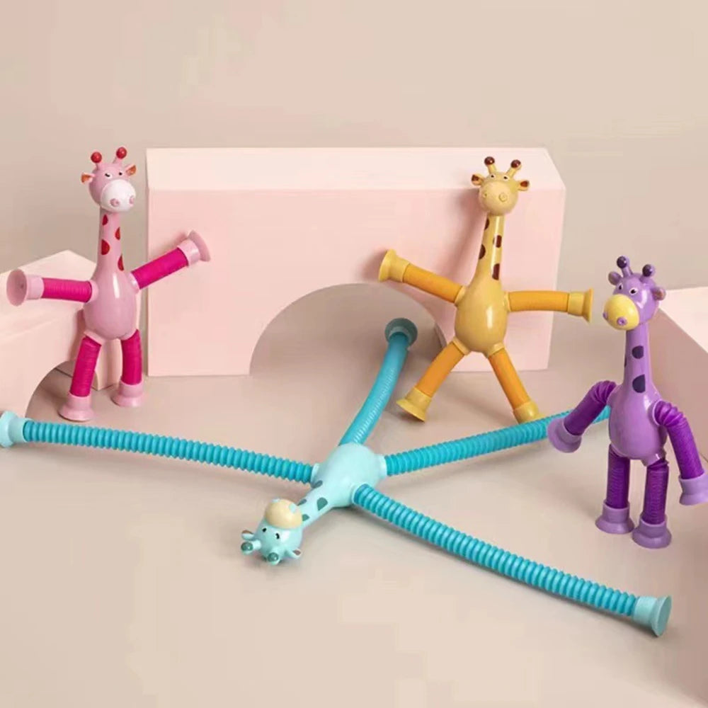 Suction Cup Pop Tube Giraffe Toys-4pcs & Dreamy Playful Daisies
