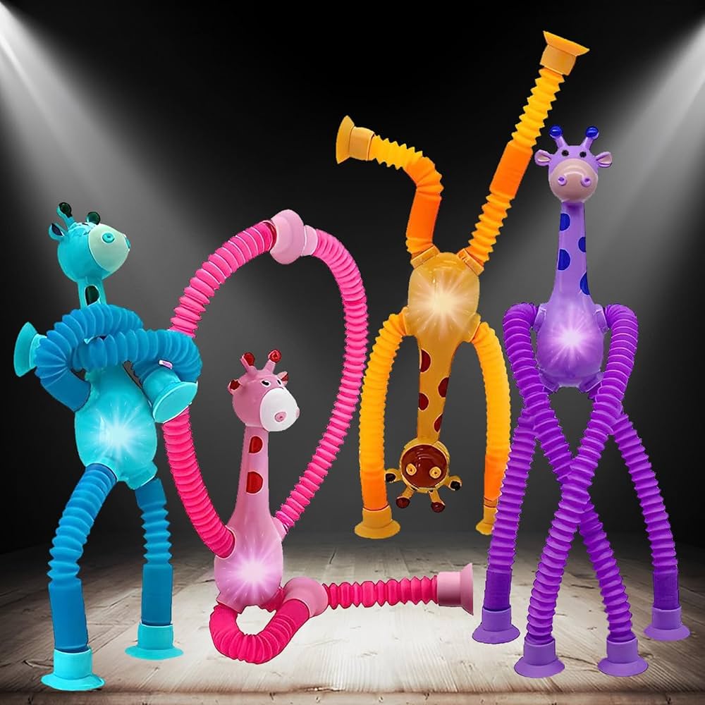 Suction Cup Pop Tube Giraffe Toys-4pcs & Dreamy Playful Daisies